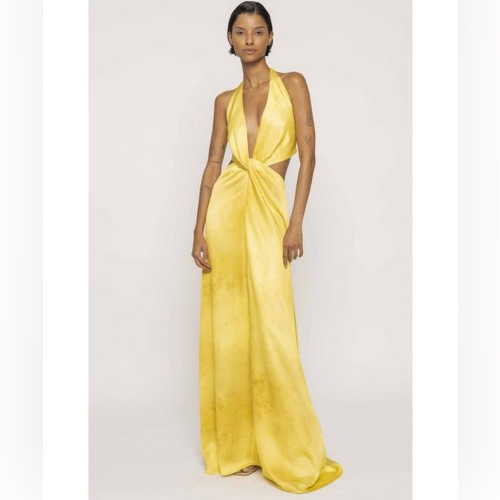 Silvia Tcherassi Silk Yellow Camila Gown XS - Absolutely stunning gown!! - Picture 3 of 9